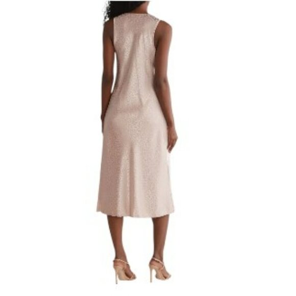 NWT Bebe Animal Print Mauve Pink Slip Dress Sleeveless Silky Feel in Size Large - Picture 3 of 7